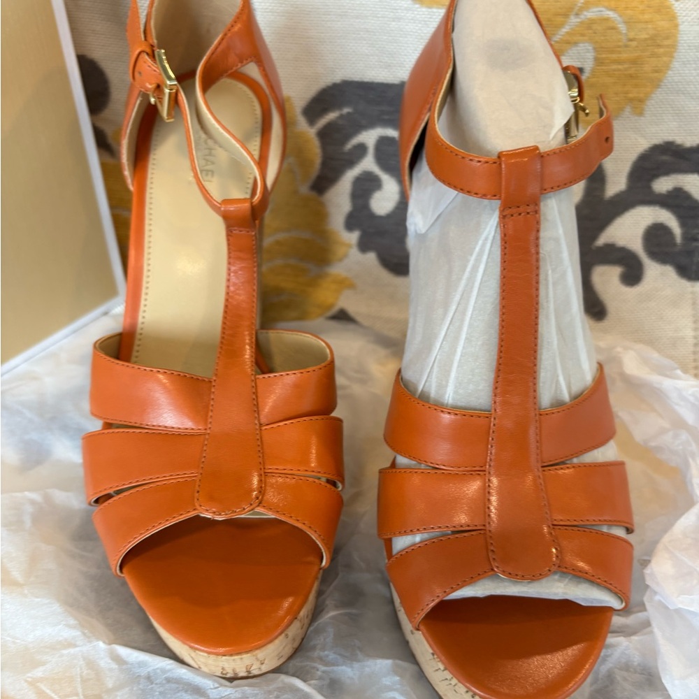 MICHAEL Michael Kors Orange Wedge Sandals